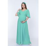 MODA LABİO Kadın Mint Yeşili Melek Kol Hamile Elbisesi