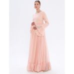 Moda Labio Kadın Pileli Hamile Elbise - Pudra - 36