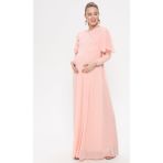 Moda Labio Kadın Şifon Hamile Elbise - Pudra - 38