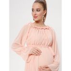 Moda Labio Kadın Şifon Hamile Elbise - Pudra - 42