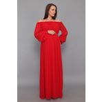 MODA LABİO Kırmızı Dökümlü Hamile Elbisesi