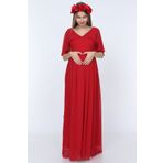 MODA LABİO Melek Kol Hamile Elbisesi Kırmızı
