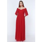 Moda Labio Ml020300X Kırmızı Melek Kol Kadın Elbise