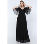 Moda Labio Ml020300X Siyah Melek Kol Kadın Elbise