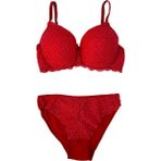 Moda Lady Dolgulu İç Çamaşır Takımı - 90B - Açık Kırmızı