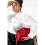 Moda Lime Kadın Bordo Saten Portföy Çapraz Askılı Ve Elde Tutulabilen Modern El Ve Omuz Çantası