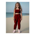 Moda Lina Baby Kız Bebek Düz Renk Crop & Pantolon Set