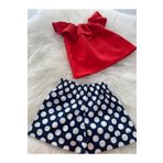 Moda Lina Kız Bebek Kırmızı Bluz & Puantiyeli Şort Takım