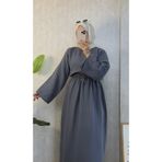 Moda Lippa Koyu Gri Müslin Salaş Bluz