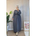 Moda Lippa Koyu Gri Müslin Salaş Takım