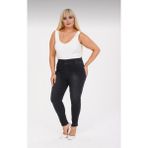 Moda Mark Real Kadın Beli Lastikli Kot Tayt Pantolon / Toparlayıcı /yüksek Bel /büyük-Küçük-Beden - 40 - Füme