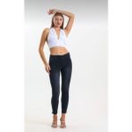 Moda Mark Real Kadın Kot Tayt Pantolon Beli Lastikli / Toparlayıcı /yüksek Bel /büyük-Küçük-Beden Konfor Kesim - 3XL - Füme
