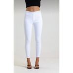Moda Mark Real Kadın Kot Tayt Pantolon Beli Lastikli / Toparlayıcı /yüksek Bel /büyük-Küçük-Beden Konfor Kesim - XL - 001-Beyaz