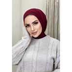Moda Mevsimi Çıt Çıt Hazır Eşarp Çıtçıtlı Hijab Hazır Eşarp Bordo - Standart
