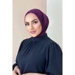 Moda Mevsimi Çıt Çıt Hazır Eşarp Çıtçıtlı Hijab Hazır Eşarp Mor - Standart
