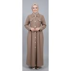 Moda Mia Tesettür Giyim Belden Büzgülü Pardesü + Şal Hediye