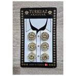 MODA Mineleşarp Taşlı Gömlek Düğmesi Seti (6’lı) gold