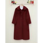 Moda Morfo Boydan Düğmeli Cepli Kaban -Bordo - S - M