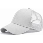 Moda Nokta Yazlık Fileli Düz Renk Arkası Ayaralanabilir Şapka - 001-Beyaz - 53 - 57 cm