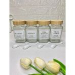Moda Ozy 4'lü 500ML Bambu Kapaklı Nescafe/süt Tozu/türk Kahvesi/filtre Kahve Kavanozu Kaşıklı Etiketli - Şeffaf - 500 ml - 4 Adet
