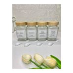 MODA OZY 4'lü 500ml Bambu Kapaklı Nescafe/Süt Tozu/Türk Kahvesi/Filtre Kahve Kavanozu Kaşıklı Etiketli