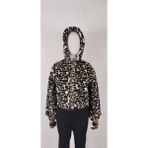 Moda Peluş Mont - 42 - Leopar Desen