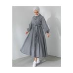 moda periy Kadın Modest Basic Boydan Düğmeli Yazlık Rahat Tarz Pötikare Tesettür Elbise