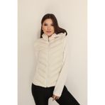 moda poni Krem Kapüşonlu Şişme Mont