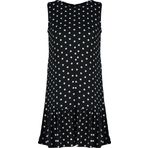 Moda Rahat Günlük Polyester Kaşkorse Örme Bisiklet Yaka Kolsuz Kol Eteği Fırfırlı Mini Boy Elbise