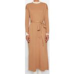 Moda Regular Casual Günlük Pike Triko Dik Yaka Uzun Kol Shift Maxi Boy Tesettür Elbise