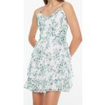 Moda Regular Casual Günlük Şifon Dokuma V Yaka Askılı Kol Eteği Fırfırlı Mini Boy Elbise