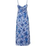 Moda Regular Casual Günlük Tül Örme Kalp Yaka Askılı Kol A-Line Maxi Boy Elbise