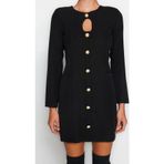Moda Regular Gündüz Gece Finike Dokuma Bisiklet Yaka Uzun Kol A-Line Mini Boy Elbise