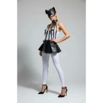 Moda Şahsenem Siyah Etek Suni Deri Etek Peplum Kemer Detaylı Etek - BRF1313 - Taba