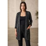 MODA Simli Siyah Şık Hırka / Kimono Ceket