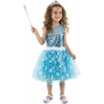 Moda Sitesi Elsa Kostüm Mini Elsa Elbisesi Kabarık Özel Tasarım - 1 - 2 Yaş - Desenli
