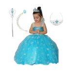 Moda Sitesi Frozen Elsa Kostüm Tarlatanlı Elsa Kostümü - Mavi - 2 - 3 Yaş