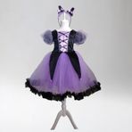Moda Sitesi Kuromi Kostüm ,cadı Kostümü , Kız Çocuk Halloween, Balo Elbisesi Siyah - Lila