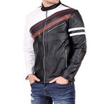 Moda Siyah İspanyol Tasarım Yarışçı Gerçek Deri Ceket Erkekler için - Trend Stil Yarışçı Günlük Giyim Gerçek Deri Kıyafet - Erkek Lüks Benzersiz Stil Gerçek Deri Ceket, stil 2, L