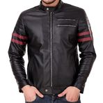 Moda Siyah İspanyol Tasarım Yarışçı Gerçek Deri Ceket Erkekler için - Trend Stil Yarışçı Günlük Giyim Gerçek Deri Kıyafet - Erkek Lüks Benzersiz Stil Gerçek Deri Ceket, stil 4, M