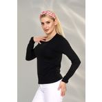 MODA Siyah Kadın Viskon Body T-Shirt