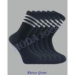 Moda Socks 6'lı Spor Antrenman Çizgili Tenis Çorap erkek siyah - 01-Siyah - 40 - 45