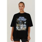 MODA Star Wars Darth Vader Yıldız Savaşları Baskılı Oversize Kalıp Siyah Geniş Bol Kesim Kadın Tişört