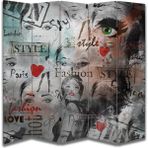 Moda Temalı Özel Tasarım Paravan Room Divider 180 x 200 cm - Renkli