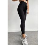 MODA UGS Siyah Kışlık Şardonlu Fitilli Çelik Örme Tayt