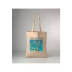 MODA Van Gogh Badem çiçekleri baskılı ham bez çanta 35x40 cm