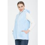 MODA VUSLAT Kadın Bebe Mavisi Kısa Polar Yelek