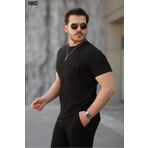 moda wanilia Erkek Kolye Detaylı Cepli Kısa Kollu T-shirt