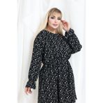 MODA Yarasa Kol Esnek Bürümcük Büyük Beden Kadın Elbise