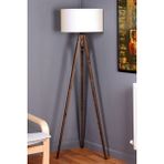 Moda35. Tripod Lambader Krem Kahve Ahşap LY511 - Renkli